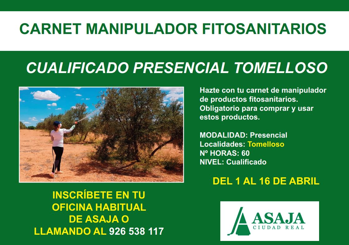 Carné Manipulador Productos Fitosanitarios Tomelloso