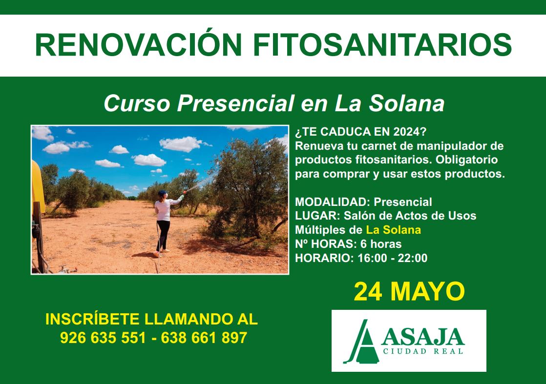 Renovación Carné Fitosanitarios en La Solana